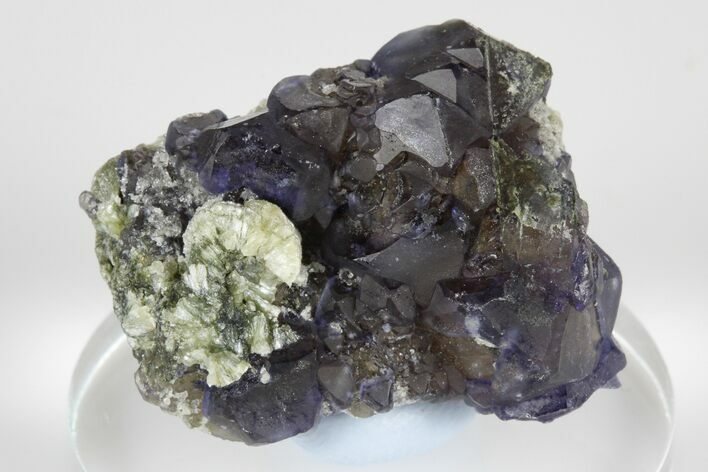 Purple Dodecahedral Fluorite Cluster - Yaogangxian Mine #185607